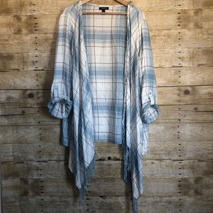 Torrid plaid fringe cardigan